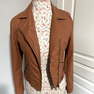 Sans Souci Tan Faux Leather Jacket